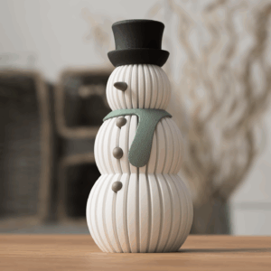 Weißer Schneemann Dekofigur